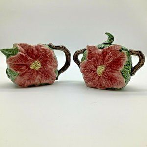 Omnibus Poinsettia Sugar and Creamer by Fitz and Floyd